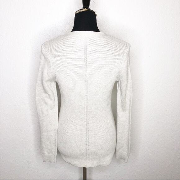 Cabi light gray mix knit button front v neck cardigan size Extra Small XS #3161 - Picture 15 of 16